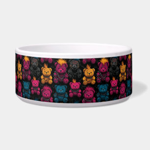 Seamless Pattern Rebellious Punk Rock Teddies
