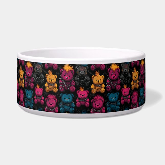 Seamless Pattern Rebellious Punk Rock Teddies (Front)