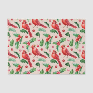 Seamless pattern red cardinal birds  tissue paper