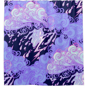 Seamless pattern. Retro style curly decorative clo Shower Curtain