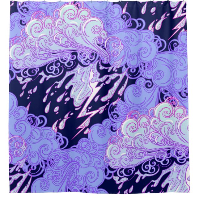 Seamless pattern. Retro style curly decorative clo Shower Curtain (Front)