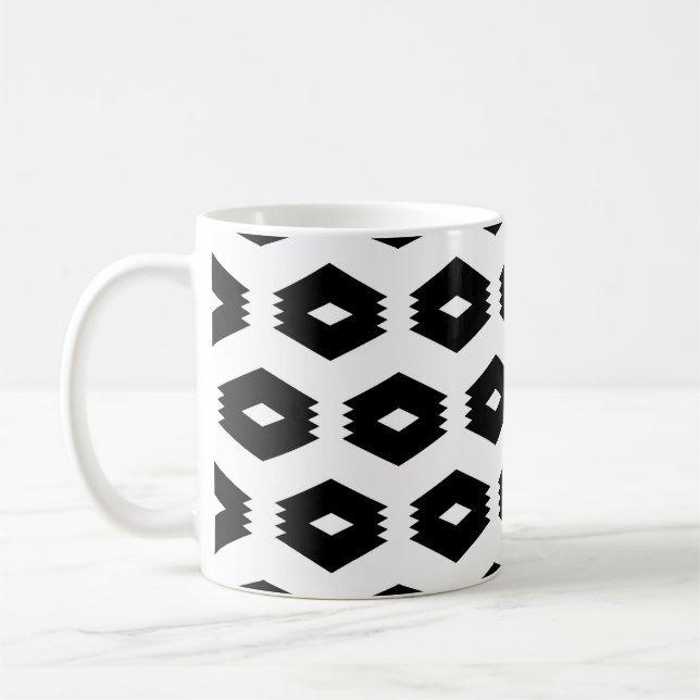 Seamless pattern. Rhombuses, figures ornament. Mos Coffee Mug (Left)