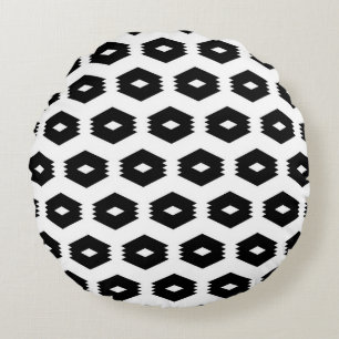 Seamless pattern. Rhombuses, figures ornament. Mos Round Cushion