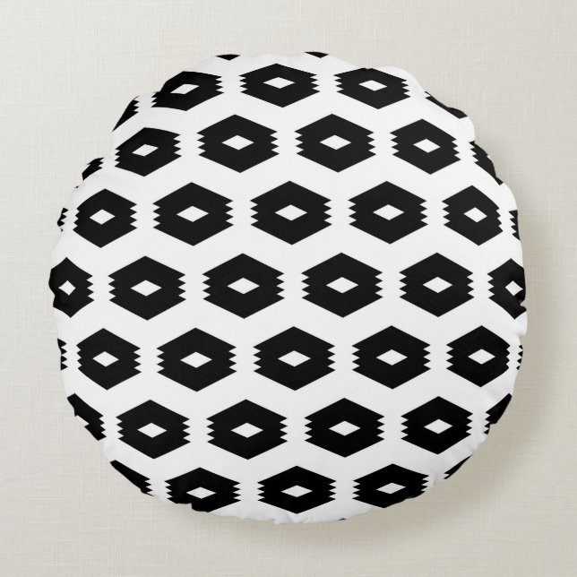 Seamless pattern. Rhombuses, figures ornament. Mos Round Cushion (Front)