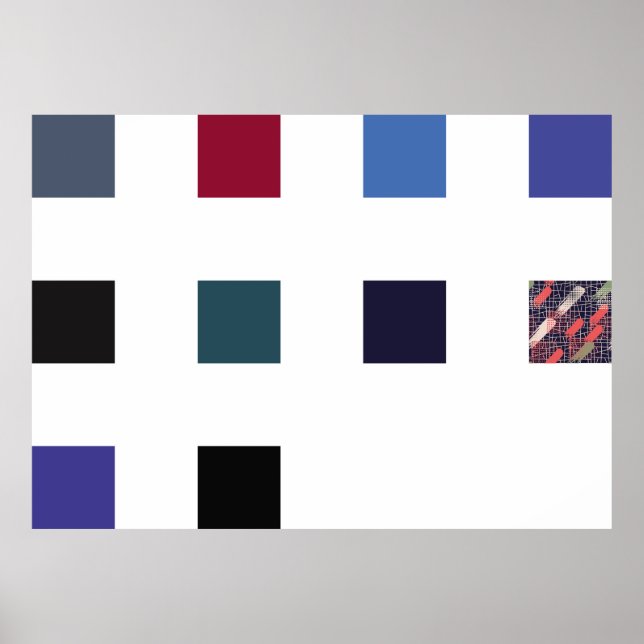 Seamless pattern. Skew brush strokes and elements  Poster (Front)