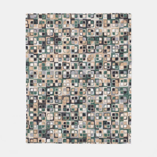 Seamless pattern. Squares forming a colourful pict Fleece Blanket (Front)