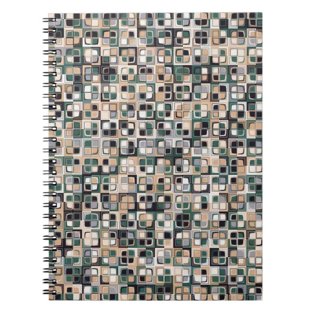 Seamless pattern. Squares forming a colourful pict Notebook (Front)