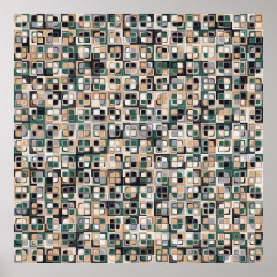 Seamless pattern. Squares forming a colourful pict Poster