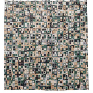 Seamless pattern. Squares forming a colourful pict Shower Curtain