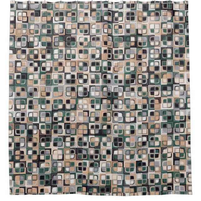 Seamless pattern. Squares forming a colourful pict Shower Curtain (Front)