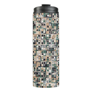 Seamless pattern. Squares forming a colourful pict Thermal Tumbler