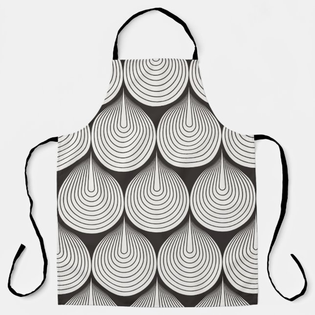 Seamless pattern. Stylish monochrome ornament. Geo Apron (Front)