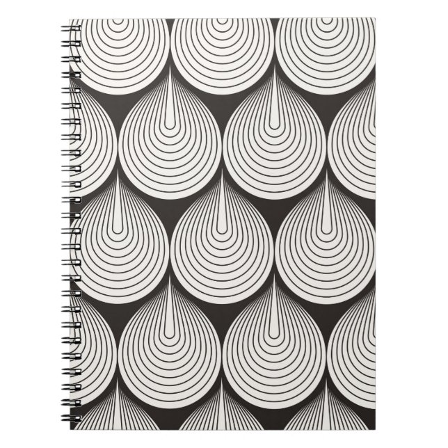 Seamless pattern. Stylish monochrome ornament. Geo Notebook (Front)