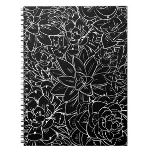 Seamless pattern succulent. Floral vintage design Notebook