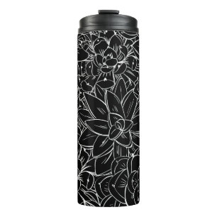 Seamless pattern succulent. Floral vintage design Thermal Tumbler