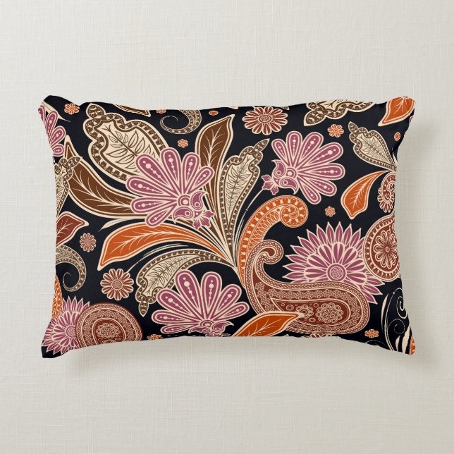 Seamless Pattern Traditional Paisley Design Decorative Cushion (Front)
