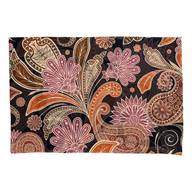 Seamless Pattern Traditional Paisley Design Pillowcase (Front)