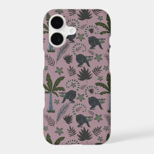 Seamless pattern Tropical animals monkey jumping