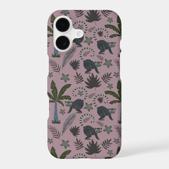 Seamless pattern Tropical animals monkey jumping (Back)