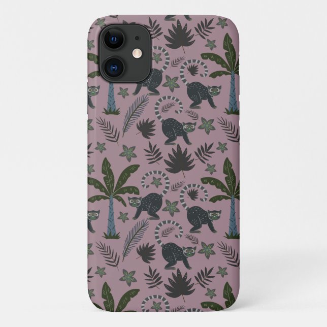 Seamless pattern Tropical animals monkey jumping Case-Mate iPhone Case (Back)