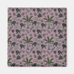 Seamless pattern Tropical animals monkey jumping Magnet