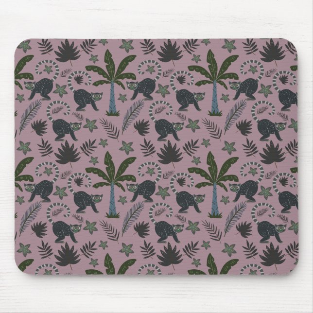 Seamless pattern Tropical animals monkey jumping Mouse Pad (Front)