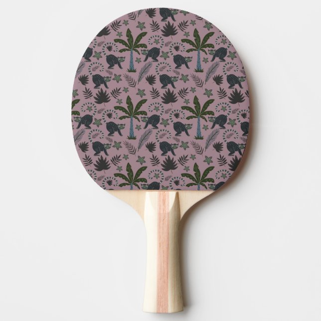 Seamless pattern Tropical animals monkey jumping Ping Pong Paddle (Front)