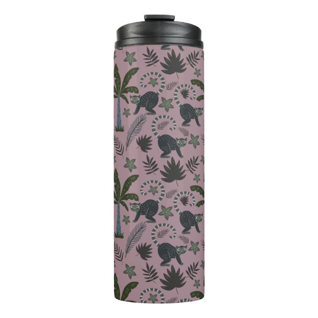 Seamless pattern Tropical animals monkey jumping Thermal Tumbler (Front)