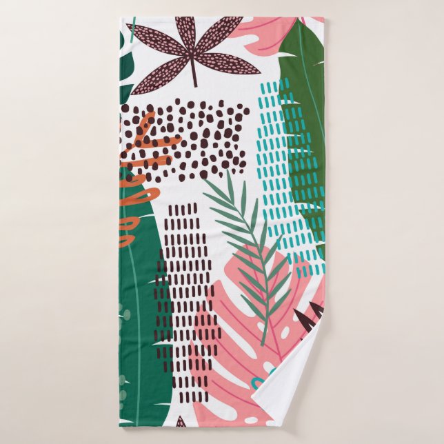 Seamless pattern tropical background with Monstera Bath Towel (Bath Towel)