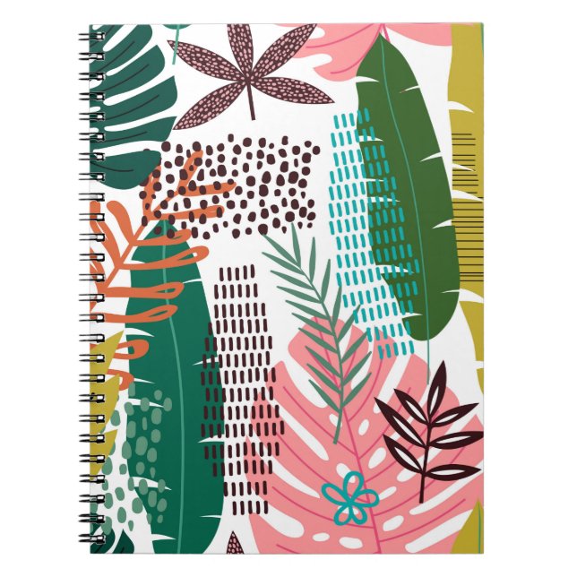 Seamless pattern tropical background with Monstera Notebook (Front)