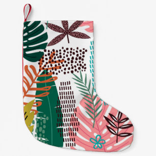 Seamless pattern tropical background with Monstera Small Christmas Stocking