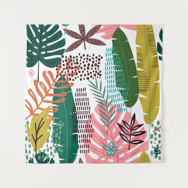 Seamless pattern tropical background with Monstera Tapestry (Front)