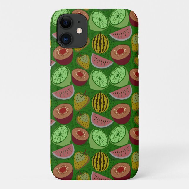 Seamless pattern tropical fruit & green background Case-Mate iPhone case (Back)