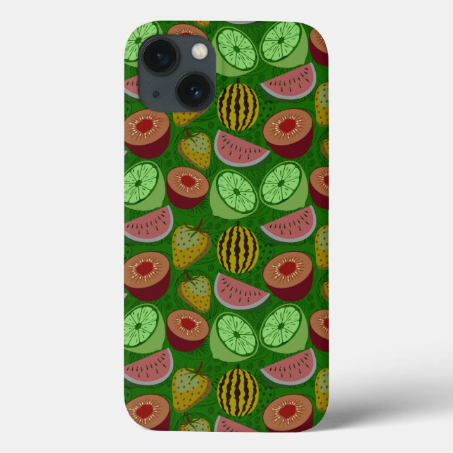 Seamless pattern tropical fruit & green background Case-Mate iPhone case (Back)