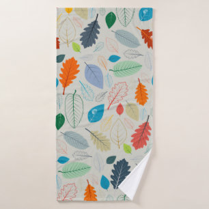 Seamless Pattern - vintage Autumn Leaves Illustrat Bath Towel