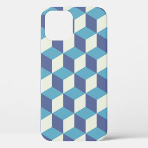 Seamless pattern Vintage cube art, abstract illust iPhone 12 Case