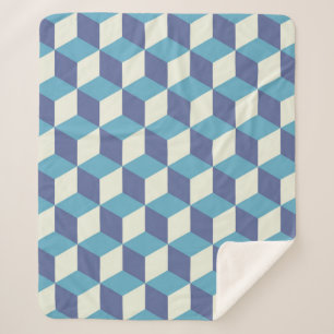 Seamless pattern Vintage cube art, abstract illust Sherpa Blanket