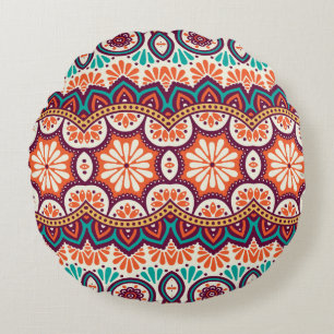 Seamless pattern. Vintage decorative elements. Han Round Cushion
