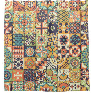 Seamless pattern. Vintage decorative elements. Han Shower Curtain