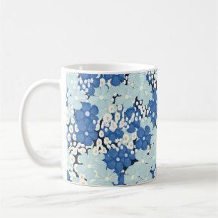 Seamless pattern vintage floral design with chamom coffee mug