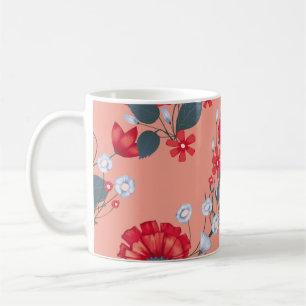Seamless pattern vintage floral design with roses. coffee mug