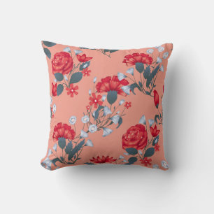 Seamless pattern vintage floral design with roses. cushion