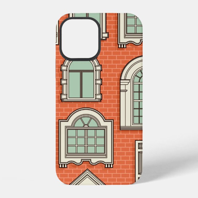 Seamless pattern with a vintage windows.  iPhone case (Back)