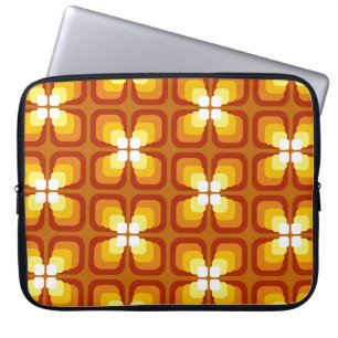 Seamless pattern with abstract floral elements and laptop sleeve