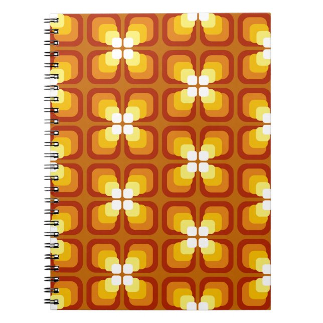 Seamless pattern with abstract floral elements and notebook (Front)