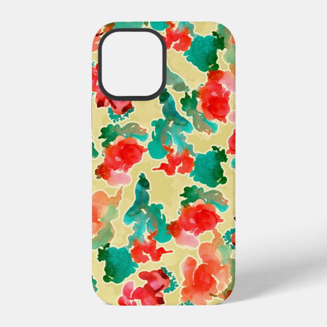 Seamless pattern with Abstract flowers drawn by a  iPhone Case (Back)