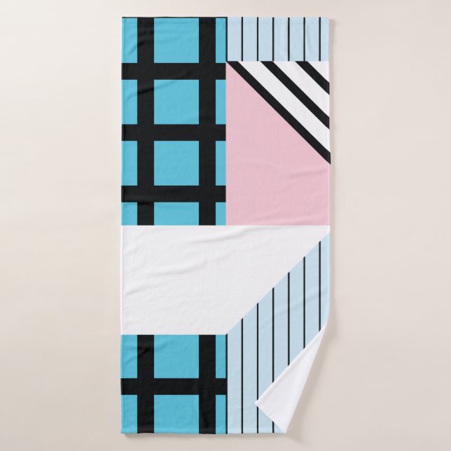 Seamless pattern with abstract geometric shapes bath towel (Bath Towel)