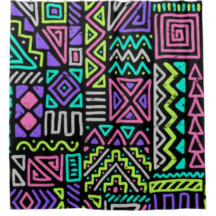 seamless pattern with abstract lines. geometric a shower curtain