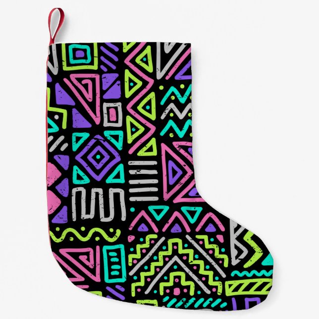  seamless pattern with abstract lines. geometric a small christmas stocking (Front)