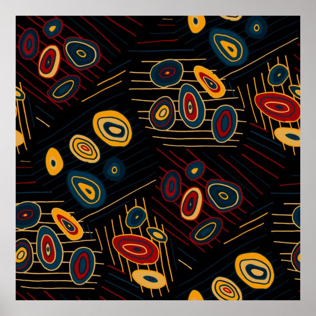 Seamless pattern with abstract modern doodles. Bri Poster (Front)